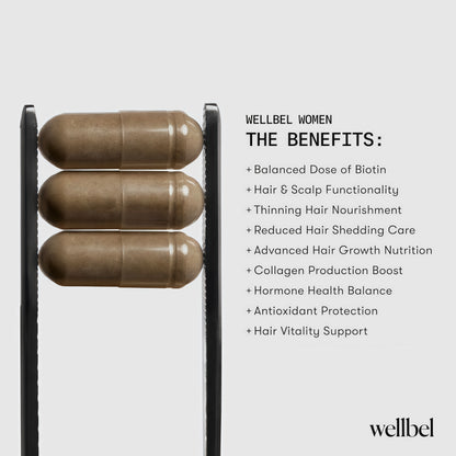 WELLBEL Women Clean Supplement for Hair Skin and Nails  90 Count